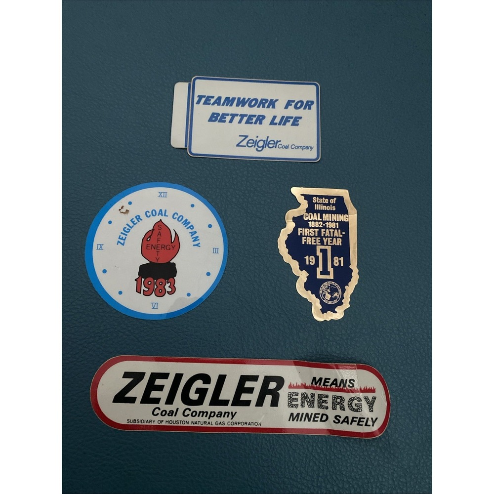 VTG Ziegler Coal Company 1981-1983 Stickers Decals- Safety Awards